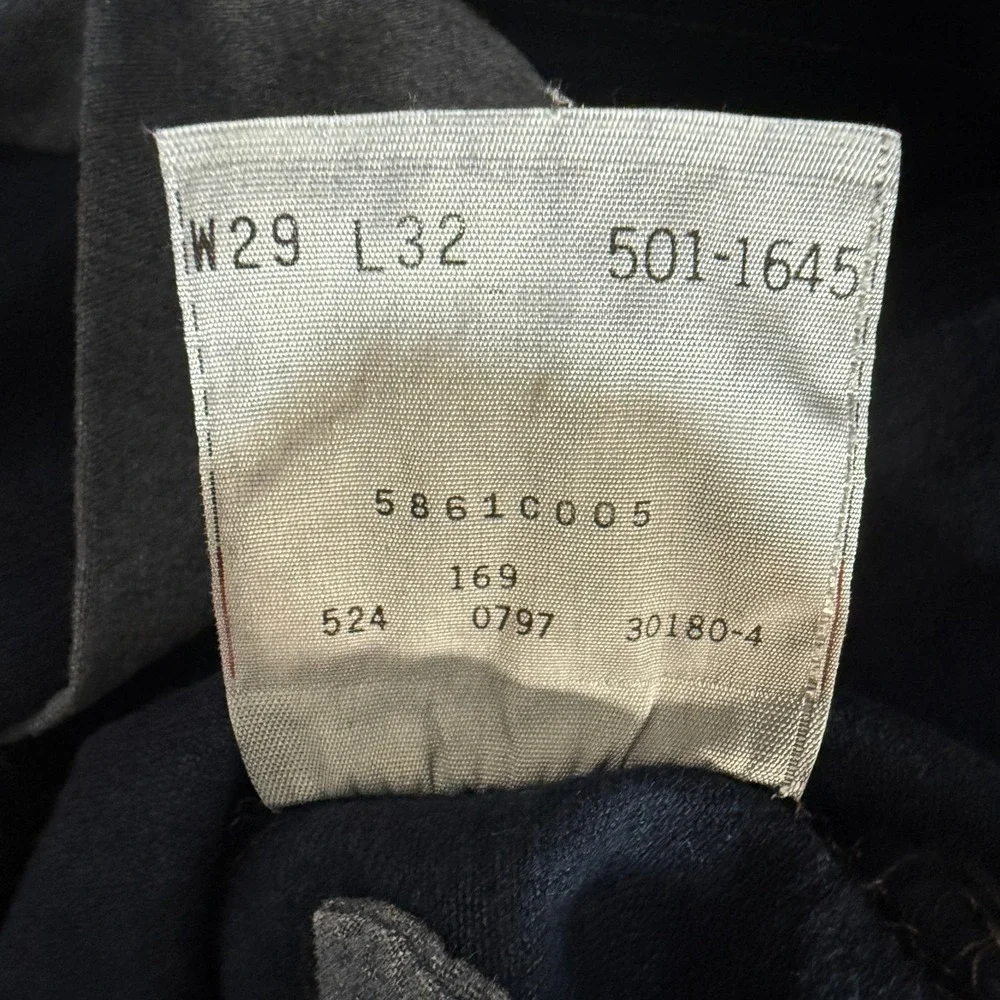 Vintage Levis 501 Jeans Mens 29x32 Black 90s Made in USA Faded Denim Y2K Grunge - Picture 9 of 10